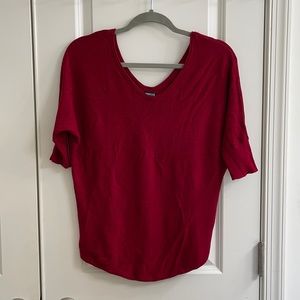 Red Short Sleeve Sweater